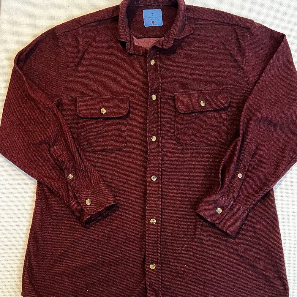 TailorByrd The Sweatershirt Burgundy Long Sleeve Button Down Shirt Size Large